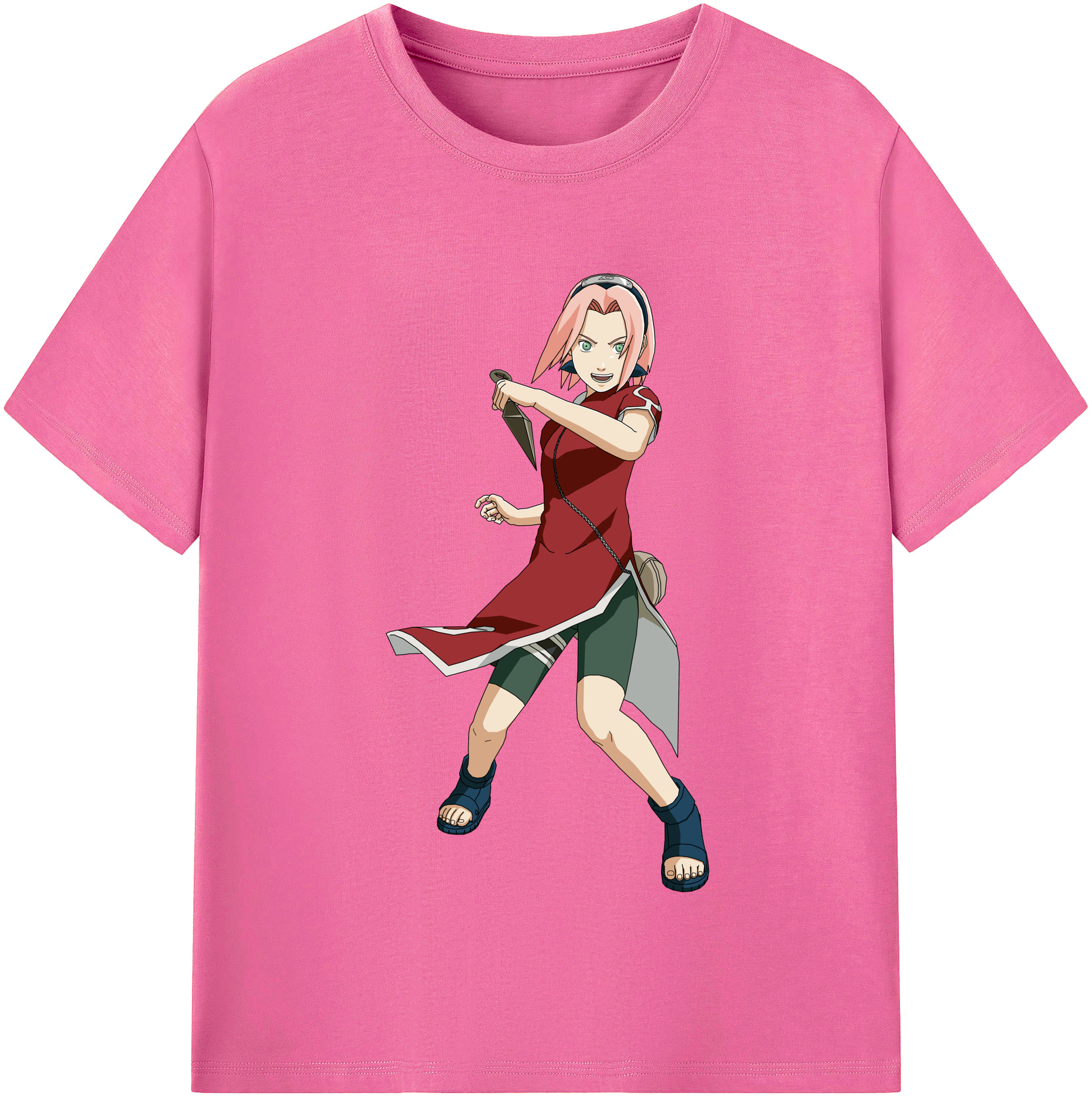 （画像用） NARUTO -ナルト- 春野サクラ Haruno Sakura レディースカジュアルプリントTシャツ（綿100％）